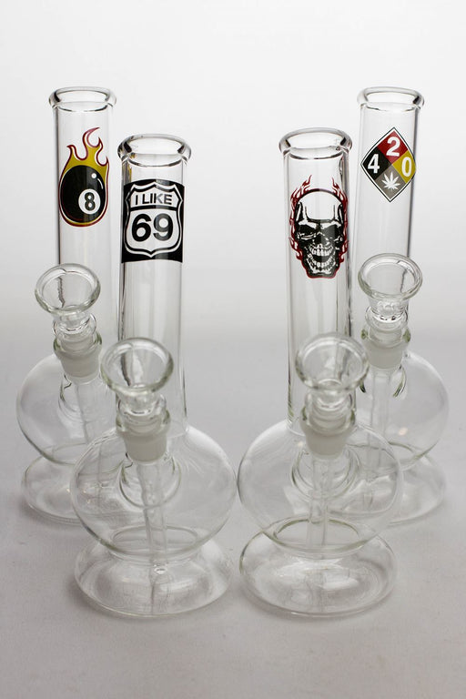8" glass water bong with bowl stem Beaker Bong ONE Type 4010