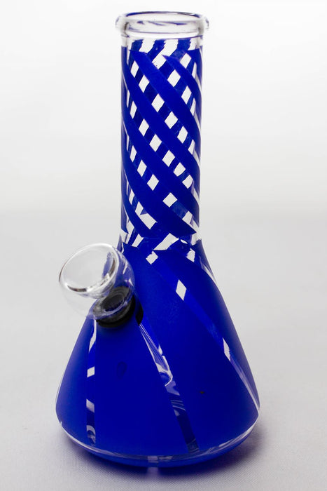 6" conical base glass water bong-Blue - One Wholesale