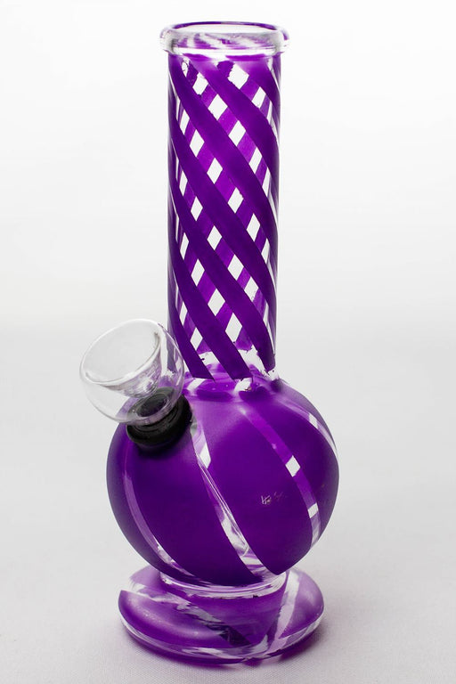 6" hollow base glass water bong Beaker Bong ONE Purple-4062