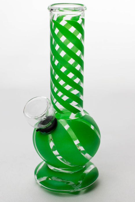 6" hollow base glass water bong-Green-4063 - One Wholesale