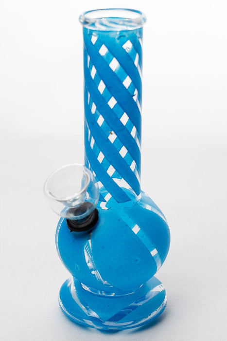 6" hollow base glass water bong-Sky blue-4064 - One Wholesale