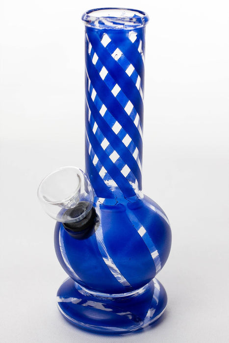 6" hollow base glass water bong-Blue-4066 - One Wholesale