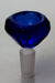 Diamond cutting shape wide glass bowl-Blue - One Wholesale