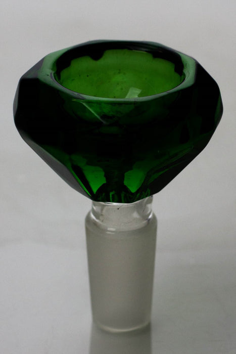 Diamond cutting shape wide glass bowl Bowl · Banger · Oil Burner ONE Green 14 mm female joint