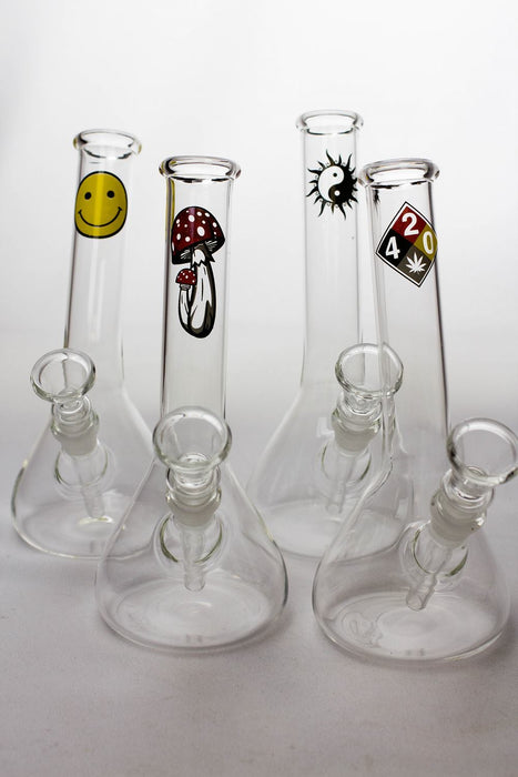8" glass water bong with bowl stem-Type 4082 - One Wholesale