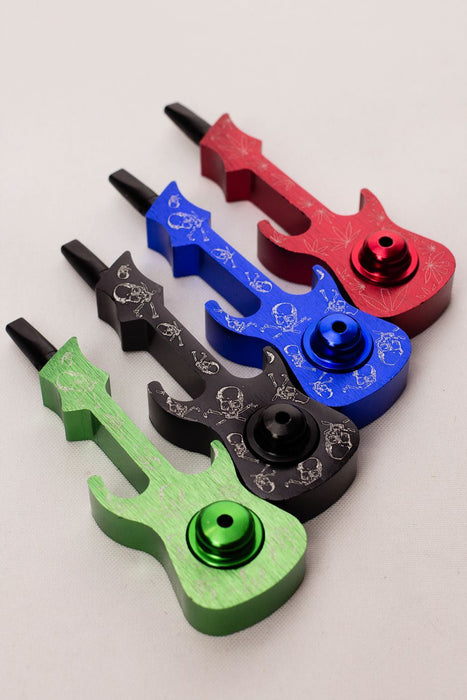 Guitar shape Metal Pipe with metal screen box - Display of 12 Metal Pipe ONE