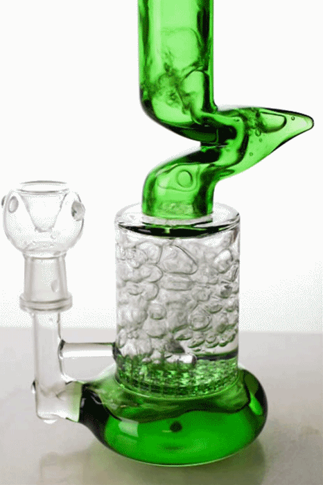 8" honeycomb flat diffused kink bubbler- - One Wholesale