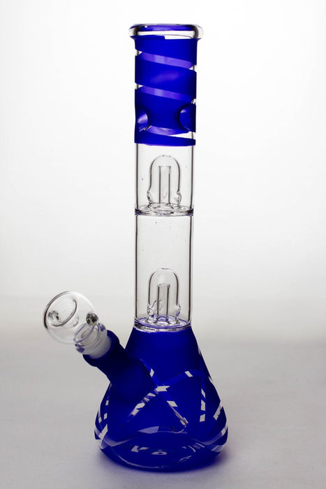 12 inches double dome percolator beaker Bong-Blue-4167 - One Wholesale