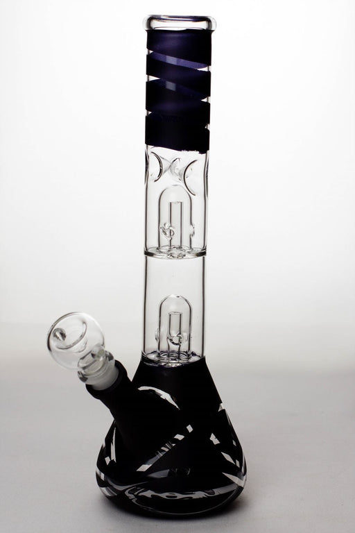12 inches double dome percolator beaker Bong Beaker Bong ONE Black