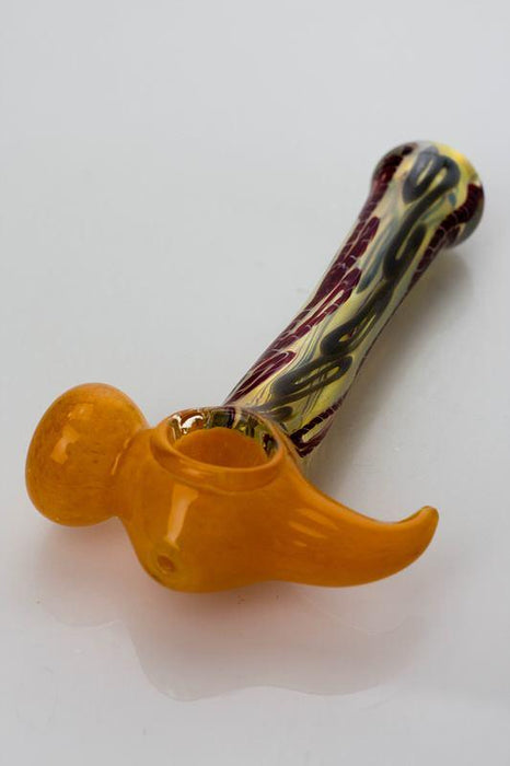 5.5" Hammer shape glass hand pipe- - One Wholesale