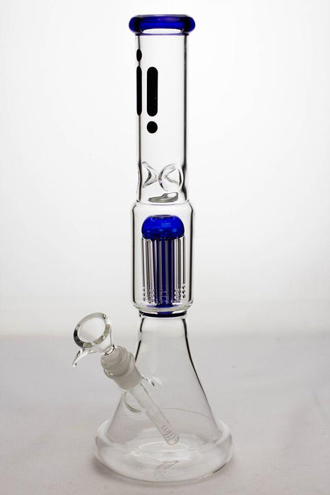 14" infyniti 8-arm percolator clear beaker Bong-Blue - One Wholesale