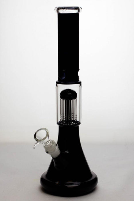 14" infyniti 8-arm percolator colored tube beaker Bong-Black - One Wholesale