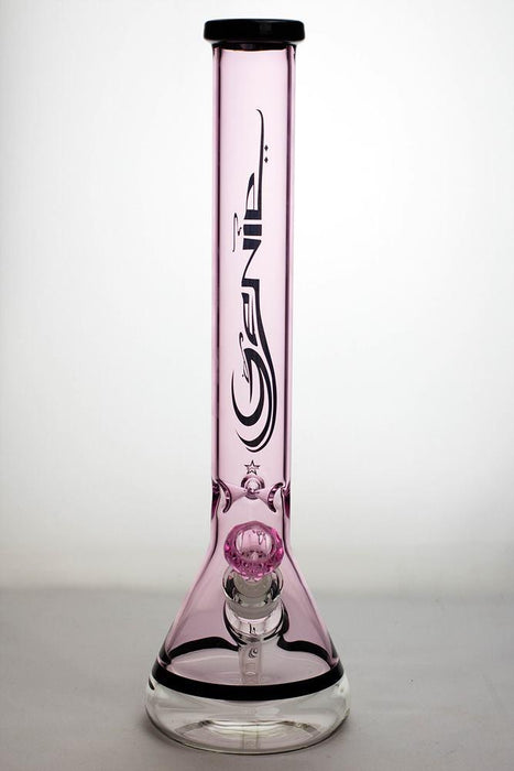 18 inches genie 9 mm color-tube and clear-bottom beaker water bong- - One Wholesale