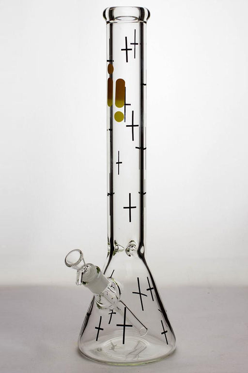 17" infyniti glass cross symbol printed beaker water bong Beaker Bong ONE