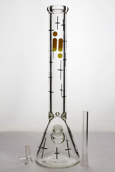 17" infyniti glass cross symbol printed beaker water bong- - One Wholesale