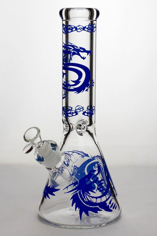 12" Dragon artwork 9 mm thick glass beaker bong Beaker Bong ONE Blue