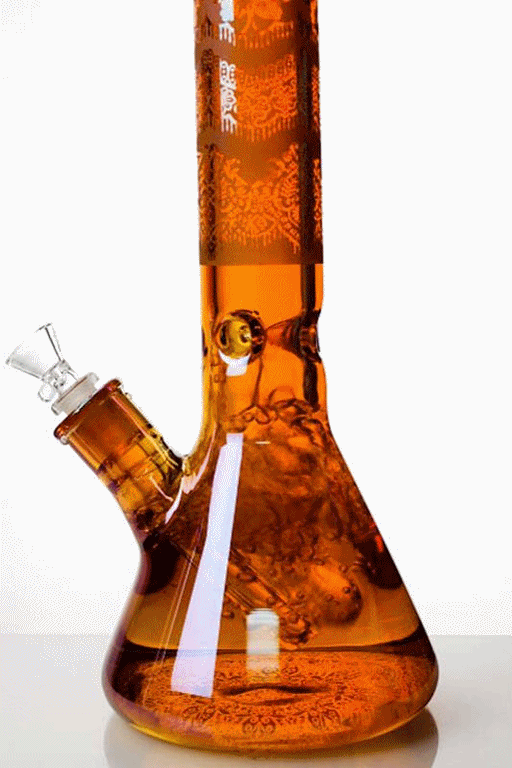 17 in. Genie Metallic 7 mm graphic glass beaker bong Beaker Bong ONE