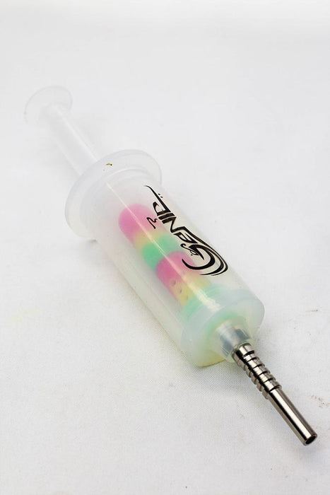 White silicone syringe shape nectar collector-RD-YL-GR - One Wholesale
