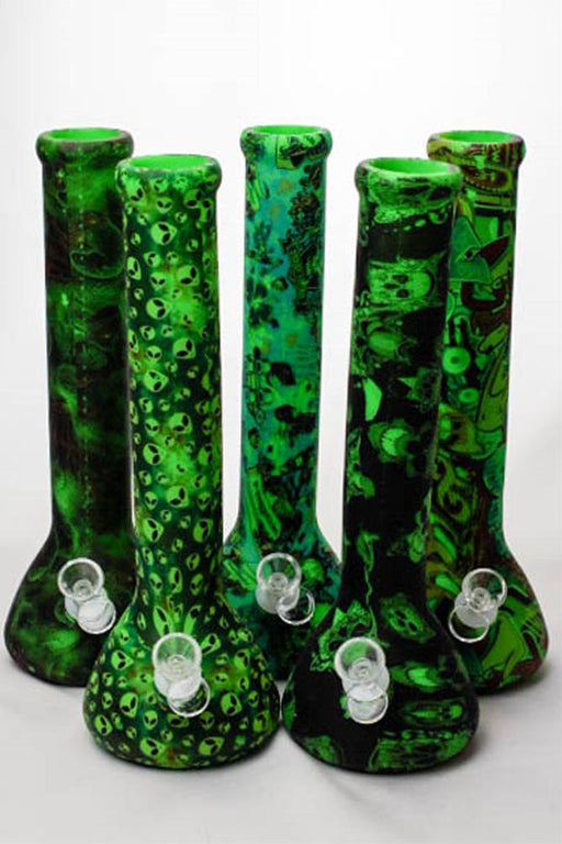 13" Detachable green silicone tube beaker water bong Silicone Bong ONE