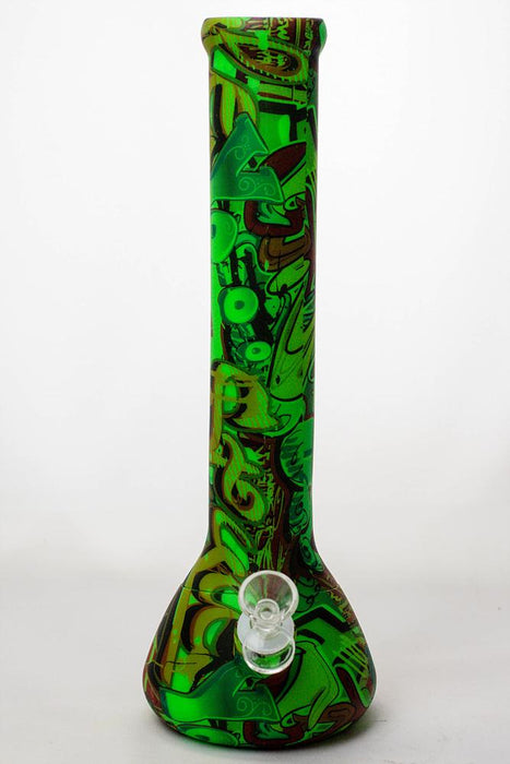 13" Detachable green silicone tube beaker water bong- - One Wholesale