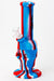 11" Genie skull multi colored detachable silicone water bong-RD/BL - One Wholesale