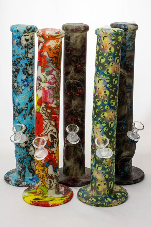 14" Glow in the dark silicone tube water bong Silicone Bong ONE