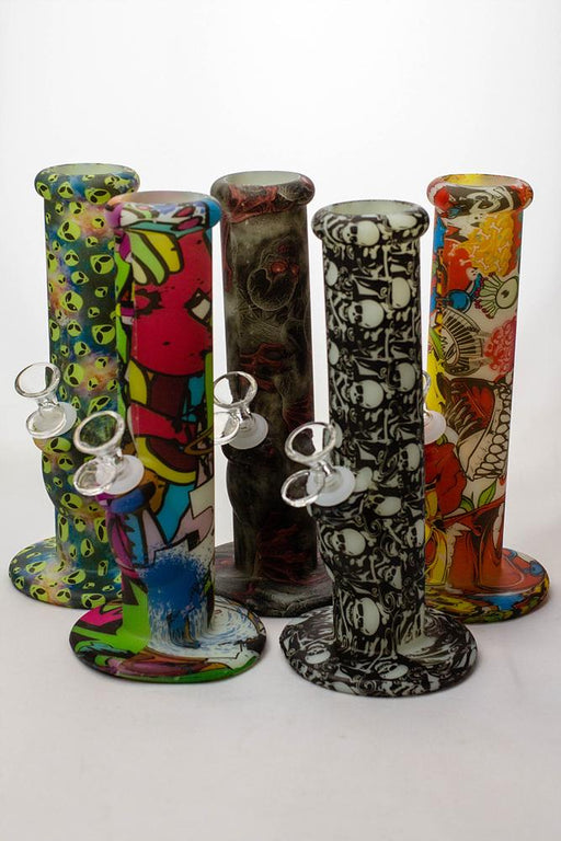 10" Glow in the dark silicone tube water bong Silicone Bong ONE