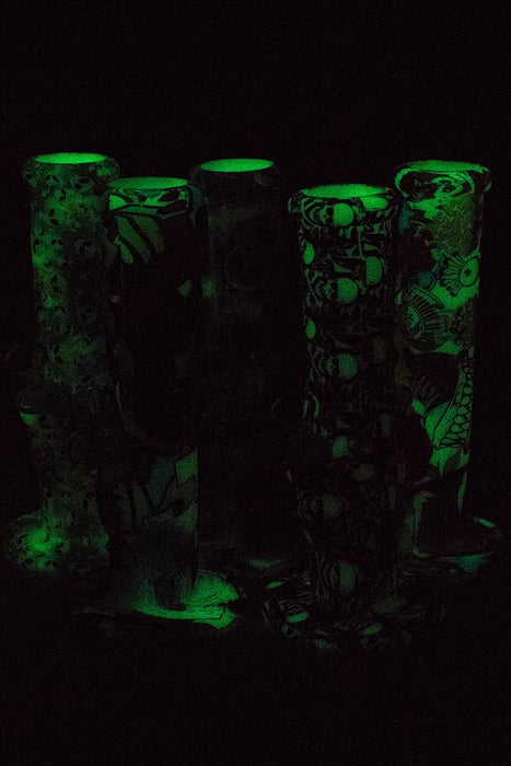 10" Glow in the dark silicone tube water bong- - One Wholesale