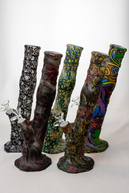 13" Detachable silicone white straight tube water bong Silicone Bong ONE