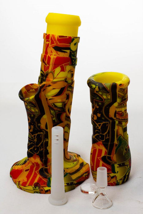 13" Detachable silicone yellow straight tube water bong Silicone Bong ONE