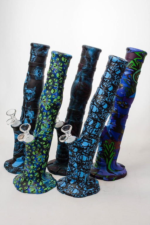 13" Detachable silicone Blue straight tube water bong Silicone Bong ONE