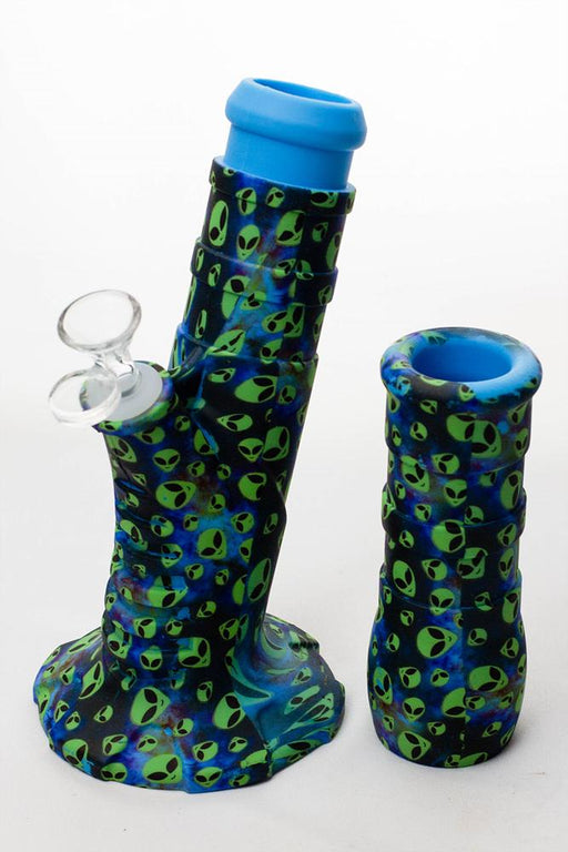 13" Detachable silicone Blue straight tube water bong Silicone Bong ONE