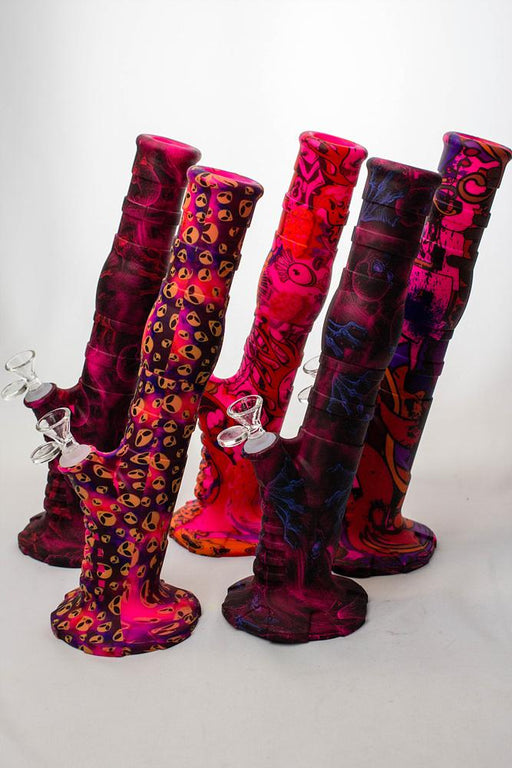 13" Detachable silicone Pink straight tube water bong Silicone Bong ONE