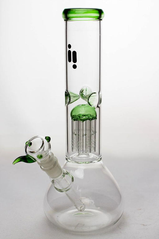 12" infyniti 8 tree arms percolator water bong-Green - One Wholesale