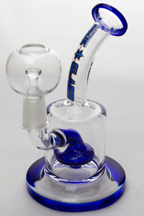 6" Nice glass shower head diffuser dab rig-Blue - One Wholesale