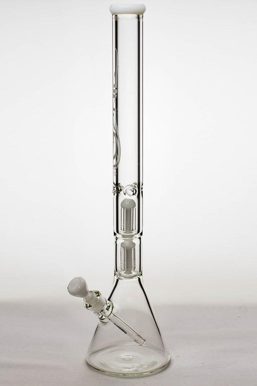 24" genie double 6 arms heavy glass water beaker bong Beaker Bong ONE White