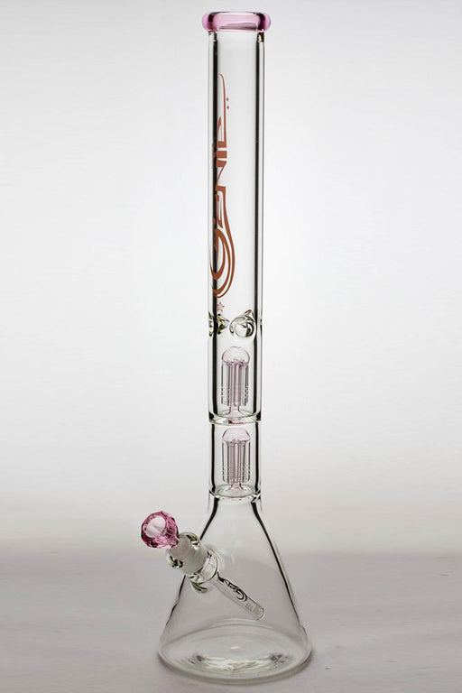 24" genie double 6 arms heavy glass water beaker bong Beaker Bong ONE Pink