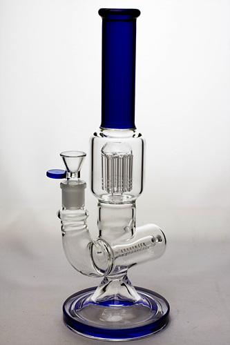 14 inches 8 arms percolator and inline diffused water bong-Blue - One Wholesale