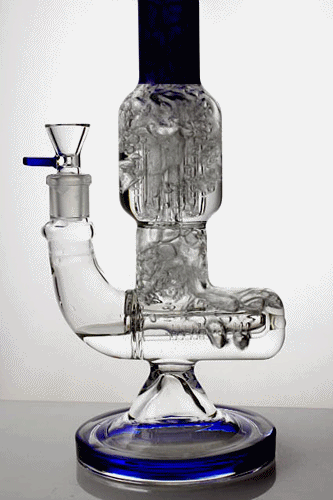 14 inches 8 arms percolator and inline diffused water bong- - One Wholesale