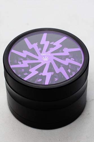 Black Aluminium 4 parts grinder with color acrylic window-Purple - One Wholesale