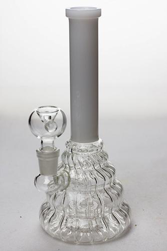 7" pattern glass bubbler with a diffuser-White - One Wholesale