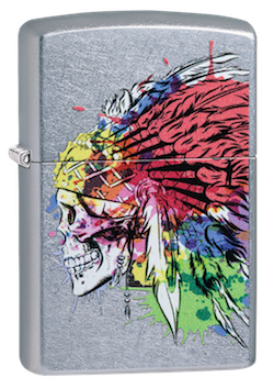 Zippo 49111 Skull With Headdress Design Horror · Goth ONE