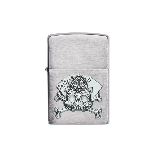 Zippo 49293 Card Skull Emblem Design Zippo Lighter ONE