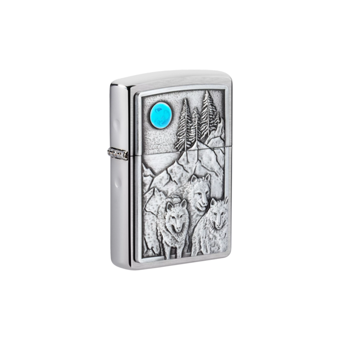 Zippo 49295 Wolf Pack and Moon Emblem Design