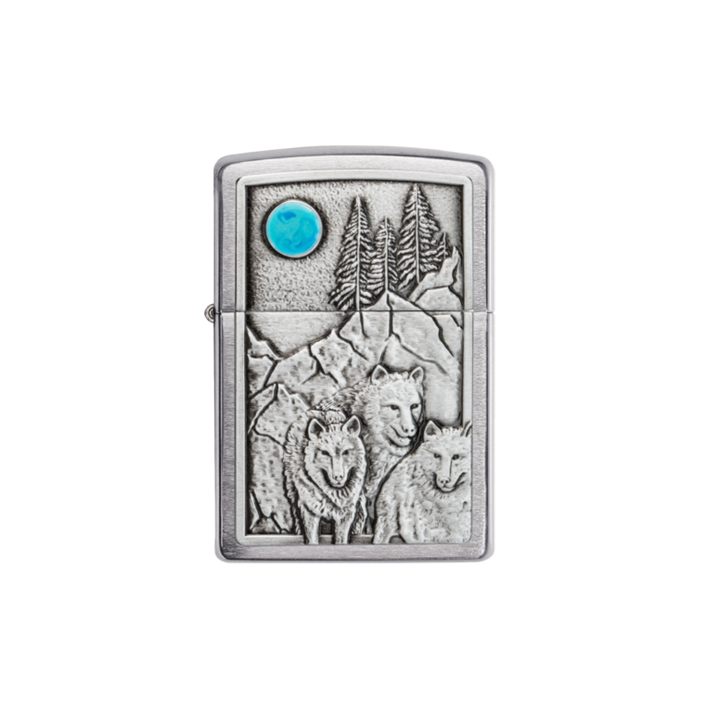 Zippo 49295 Wolf Pack and Moon Emblem Design — Bong Outlet Canada