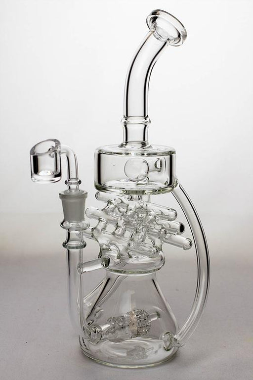 11" Inline shower head waffle recycled rig with a banger Rig ONE