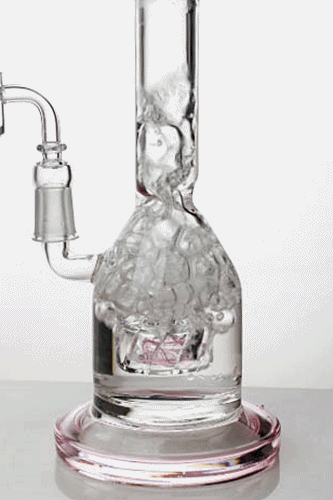 8.5" dual shower head recycled rig with a banger- - One Wholesale