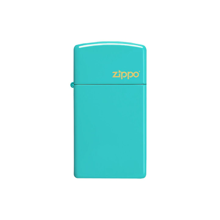 Zippo 49529ZL Slim® Flat Turquoise Zippo Logo