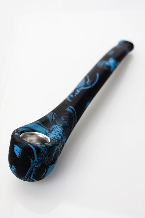 9" Silicone graphic printed hand pipe with metal bowl Silicone Pipe ONE