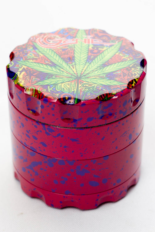 4 parts leaf printed large metal grinder Regular Grinder ONE Pink